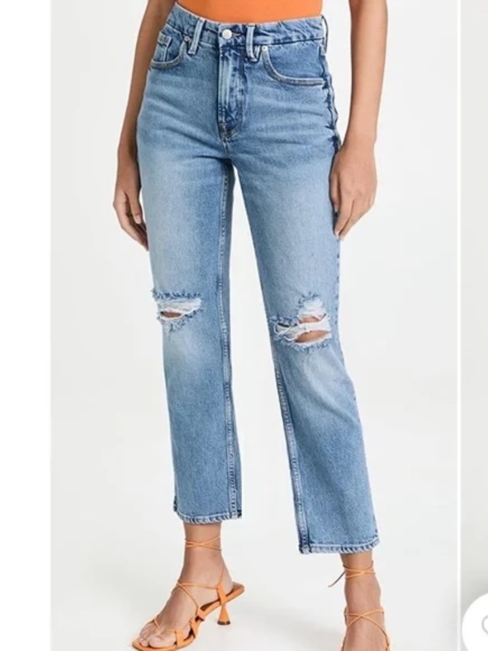 NWT Good American Good '90s Cropped Icon Jeans High Rise Blue Sz 30